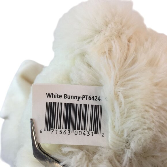 Walmart White Bunny Rabbit Plush 9" Easter Stuffed Animal Toy Pink Plaid Bow - Picture 6 of 8